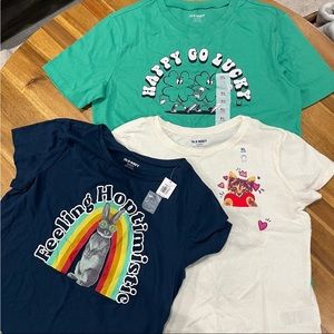 NWT Old Navy Lot of 3 Girls T Shirts Short Sleeved Spring Holidays Size XL 14-16